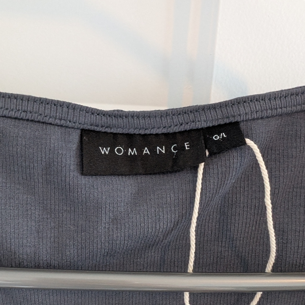 Womance/Gray Long Sleeve Bodysuit Sz L - Picture 2 of 5